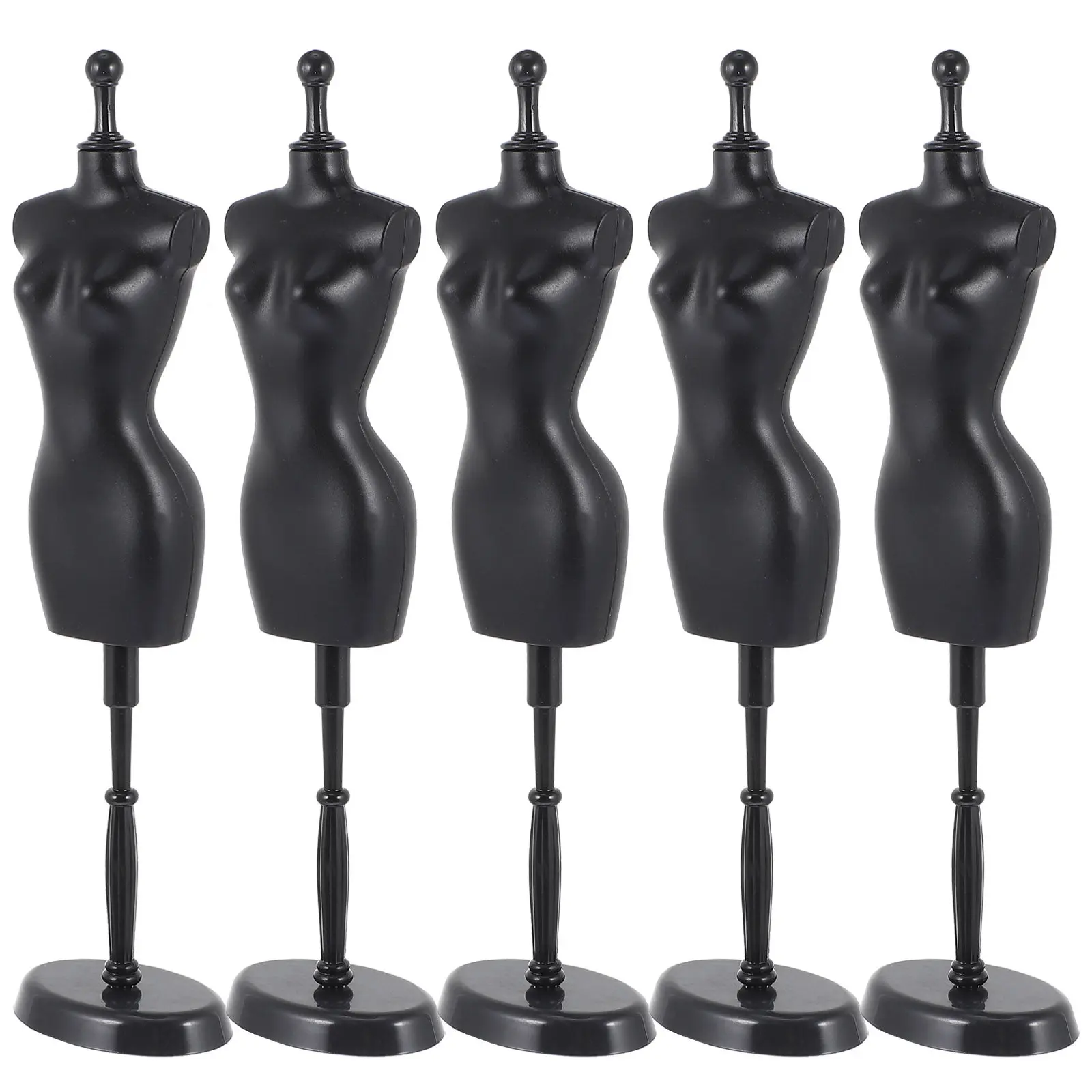 

5Pcs Miniature Mannequin Bracket Mini Dress Support Jewelry Display Rack Sewing Form Sturdy Plastic Manikin Body