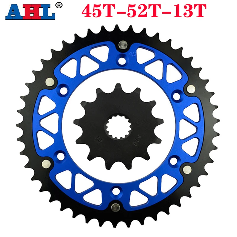 Motorcycle 45T~52T 13T Front & Rear Sprocket For YAMAHA WR125L WR125M WR125N YZ125L YZ125R YZ125S YZ125P WR125 YZ125 WR YZ 125