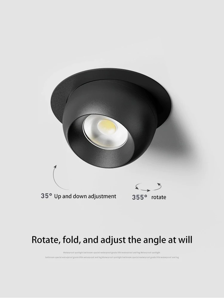 Led Spotlight Recessed Ceiling Lamp Adjustable Angle Spot Light COB 75mm Opening 7W Foco Dimmable Rotatable For Living Room Home