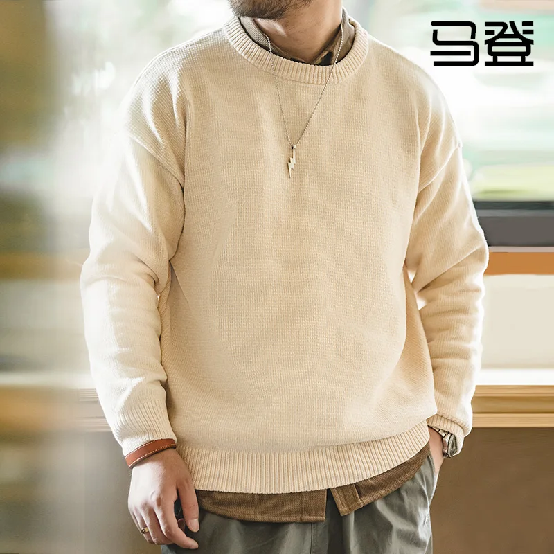 Maden-suéter informal de chenilla con cuello redondo para hombre - Main Image