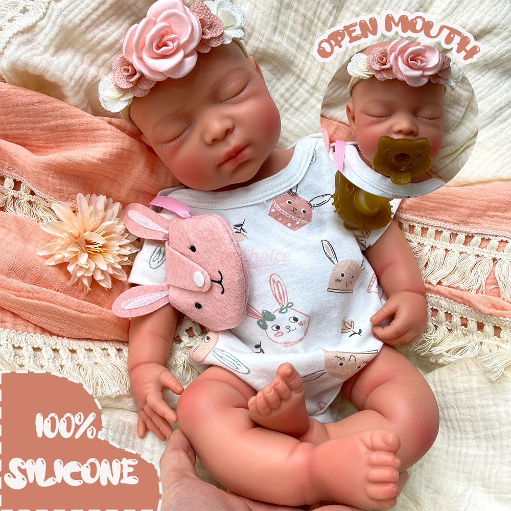 

Realistic Silicone Reborn Baby Girl Doll Lifelike Skin Details Posable​ Handmade 1:1 Weight Real Touch Stretchable Photo Props