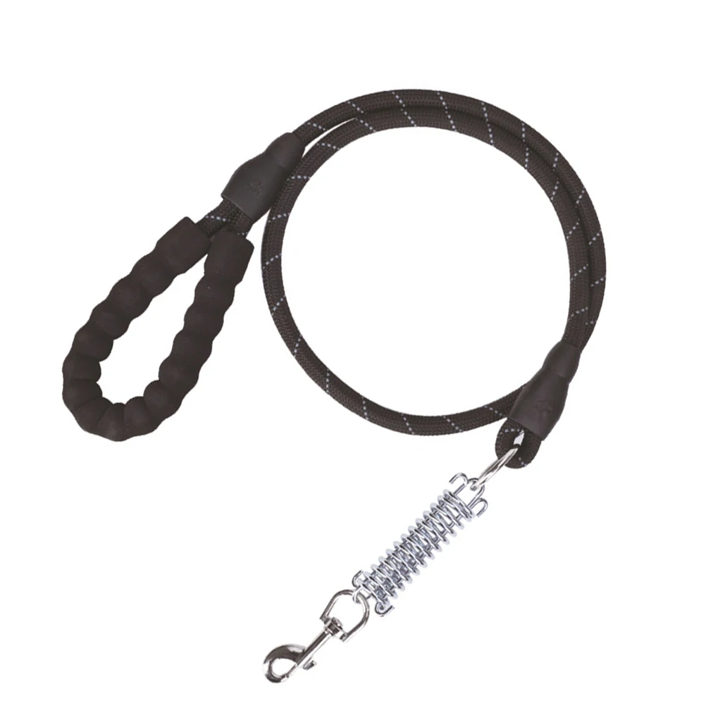 

Spring Dog Leash 140 Cm Black Retractable Puppy Harness Pet Hauling Cable Reflective Lead Durable Fabric Long Straps