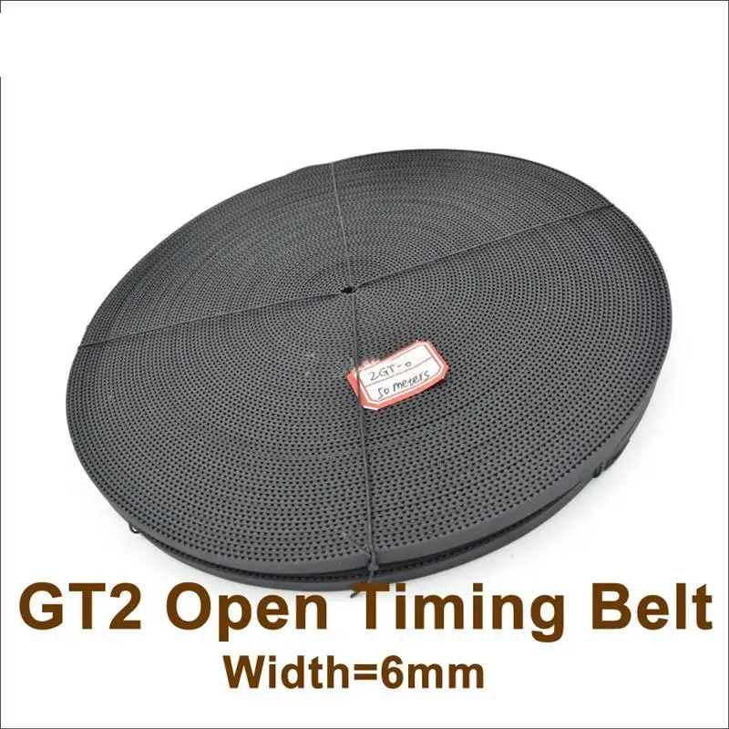 50Meter 2GT Timing Belt Width 6mm 2GT Rubber Open-End Sync Belt Fit 2GT Pulley For 3D Printer