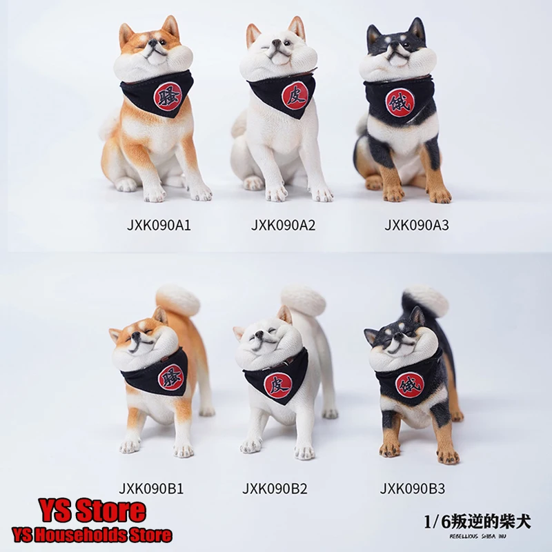 Original JXK JXK090 1/6 Scale Rebellious Shiba Lnu Pet Dog Model Delicate Resin Simulation Toys Fit 12