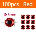 Rojo 100 piezas 3mm