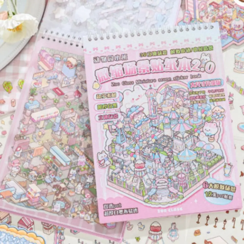 

Новый мультфильм 3D пейзажная наклейка книга визуальное укладка DIY миниатюрные наклейки сцены наклейка для ноутбука детский подарок