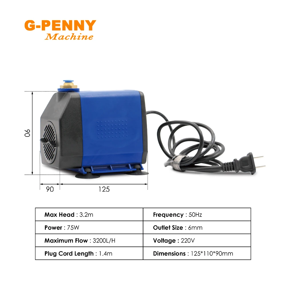 G-Penny 0,8KW ER11 Kit de eixo refrigerado a água 800W Eixo refrigerado a água e inversor de 1,5KW e bomba de água de 75W e suporte de 65mm