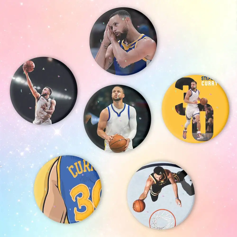 C-Curry Cool S-Stephen Basketball 30 Brooches Cartoon Badge Pins Backpack Hat Accessories Friend Gift