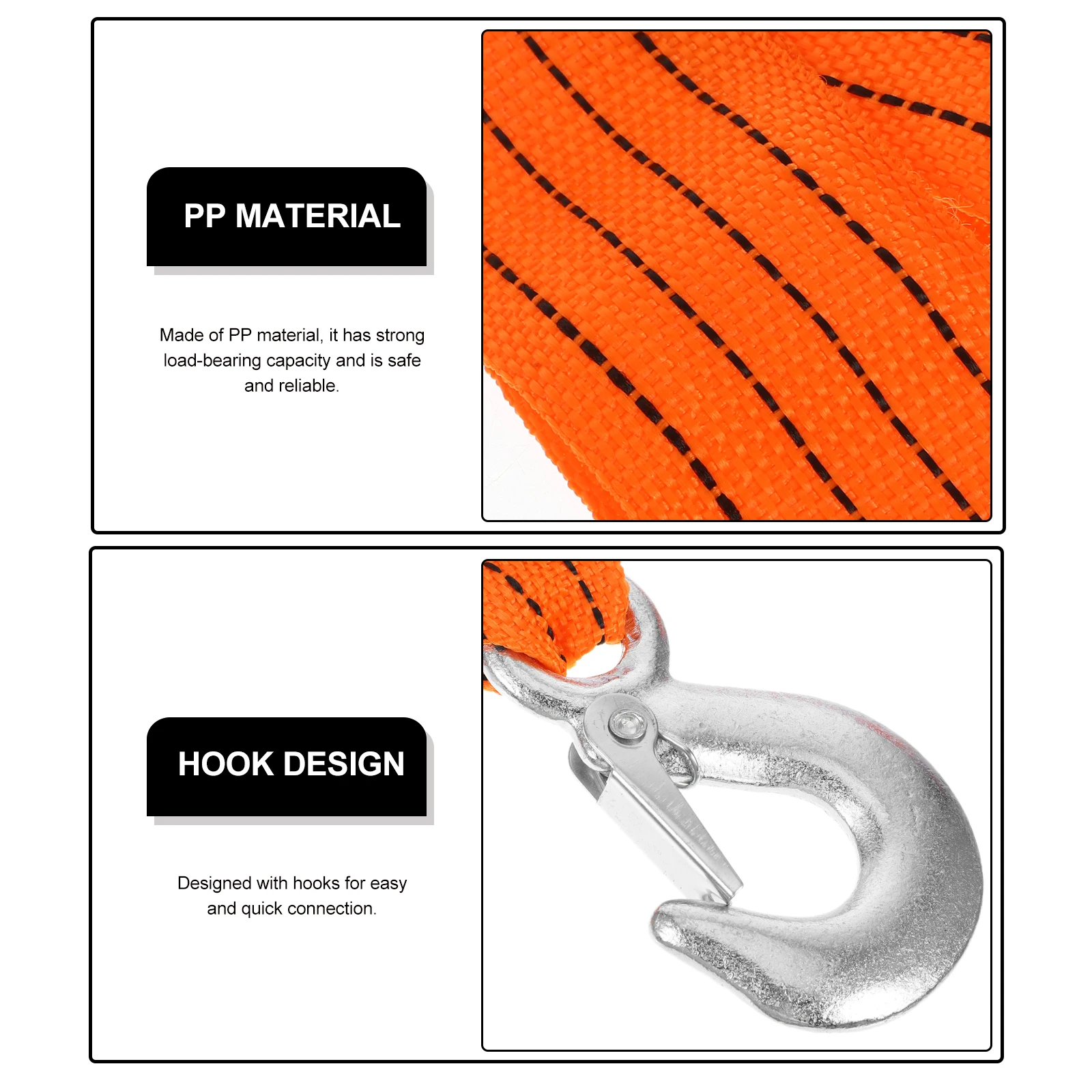 

Car Tow Dolly 3-Meter 3-Ton Towing Strap Fluorescent Heavy Duty Pull Rope For Rescue Boat Trailer Recovery Tow Straps With