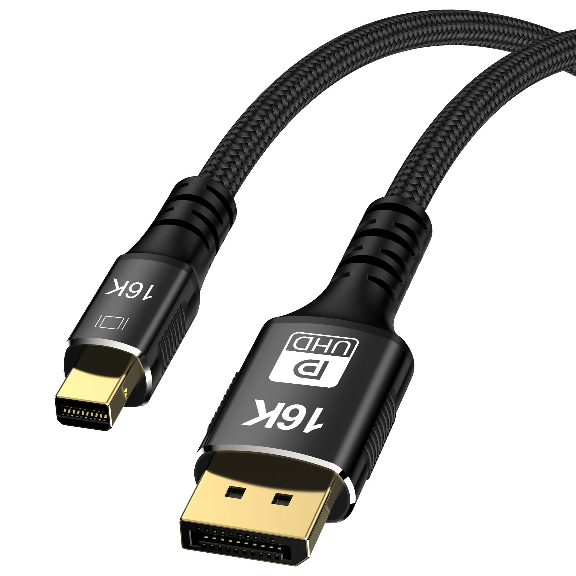 Mini DisplayPort to DisplayPort 2.1 Cable Bi-Directional Transmission 16K@60Hz 8K@120Hz 4K@240Hz for GPU Gaming Monitor Laptop