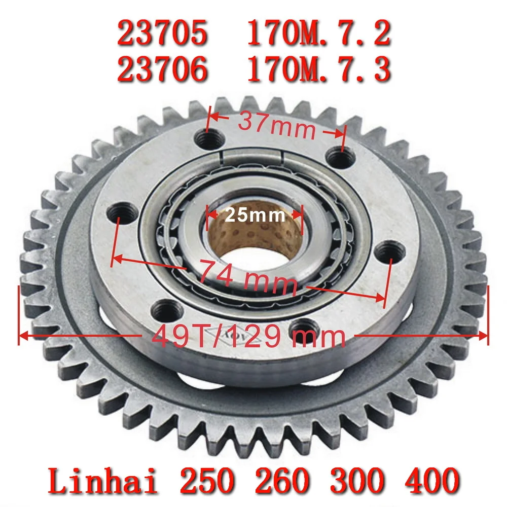 

Linhai 250 260 300 400 Overrunning Clutch 23705 170M.7.2 23706 170M.7.3 For Linhai Yamaha Keeway Jinlang Feishen Scooter ATV