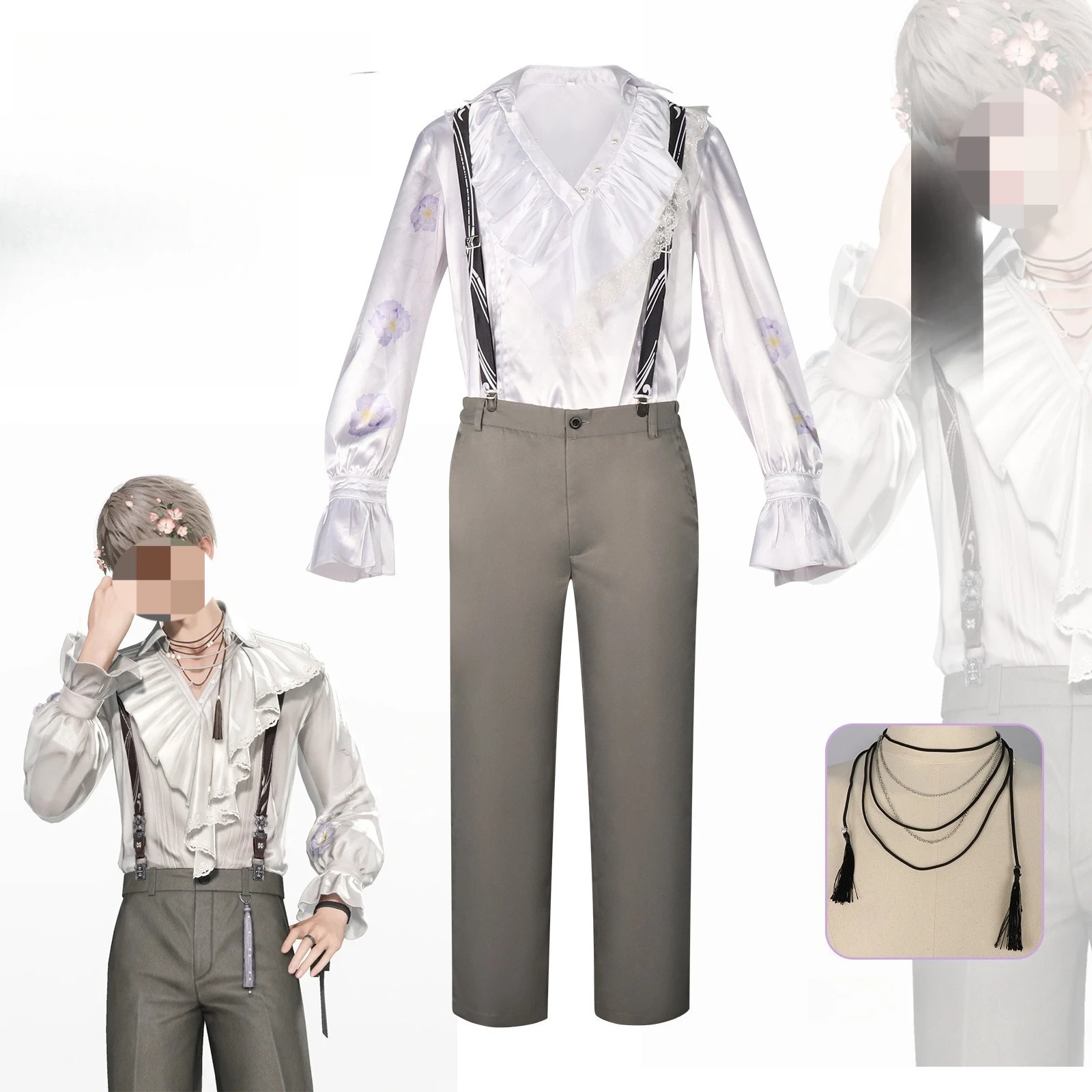 

Vintage Style Anime Cosplay Overalls Set Game Character Costume Stage Performance Outfit for Men Women Halloween Party Cos