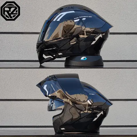 ORZ Professional Motorcycle Dual Lens Modular Flip Helmet Personalized Tail Wing DOT Approved Casco Para Motos