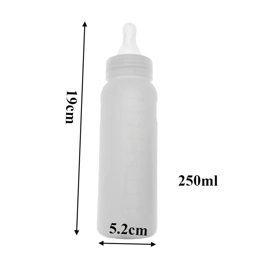 Wholesale Farming Animal Milking Bottle Plastic 250ml With Graduation For Weaning Small Animals Pet Dog Piglet Sheep Cat 20PCS