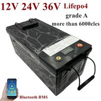 12V 100AH 120Ah 150Ah 24V 36V 40Ah 50AH 60Ah 80Ah lifepo4 lithium battery deep cycle batteries bluetooth BMS with charger