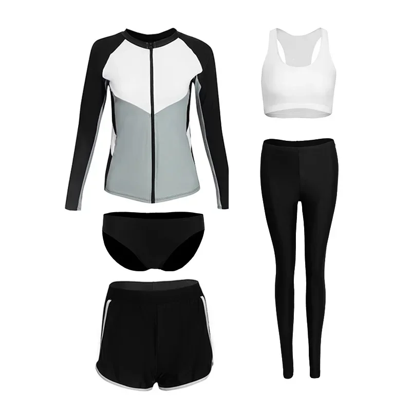 

Outdoor Couple Wetsuit Large Size Women's Long-sleeved Split Trousers Sun Protection Surfing Suit Snorkeling Suit