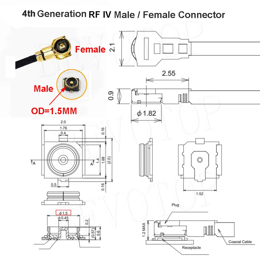 10Pcs/Lot RF113 SMA Male/Female to   Female Jack Connector WIFI Antenna RF Cable RG1.13 OD=1.13mm Pigtail Extension
