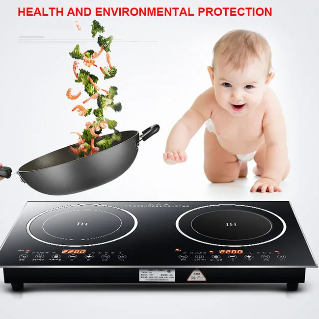 Индукционная инфракрасная плита 2200 Вт + 22200 Вт Профессиональная умная кухонная электронная плита