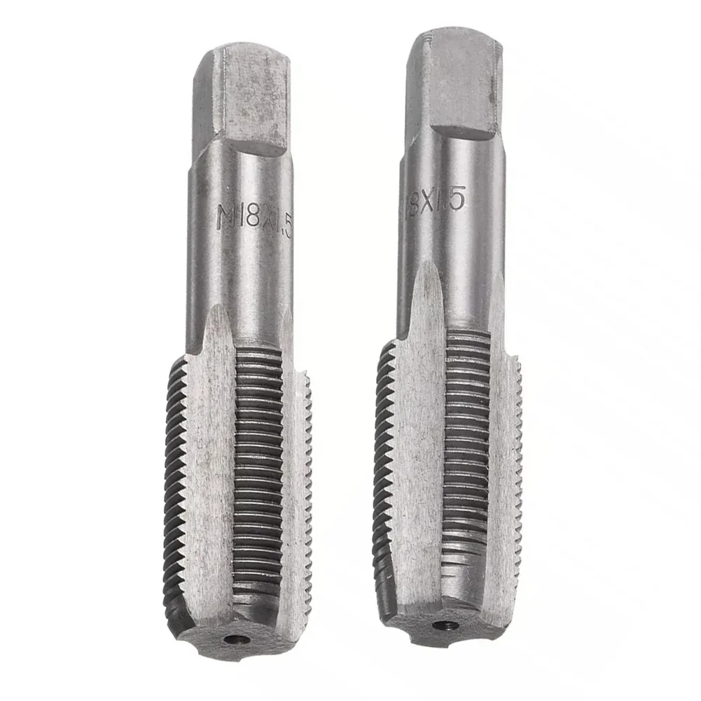 2pcs Hand Thread Tap HSS Machine Plug Tap Metric Screw Tap M18X1.5 High Speed Steel Screw Tap Drill Metric Plug Tap Hand Tools