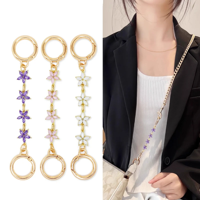 Bag Fancy Extension Chain Mother Mahjong Bag Chain Transformation Rhinestone Plum Blossom Decoration Special-shaped Flower Short
