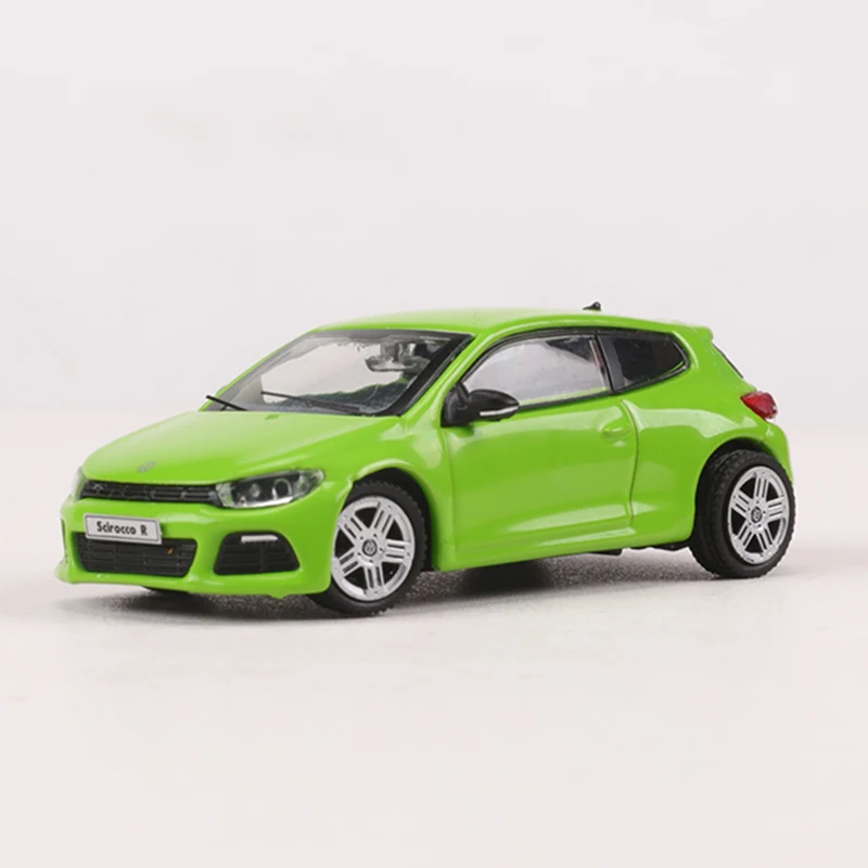 Gcd 1:64 Scirocco R Wit/Zwart/Groen/Blauw Legering Model Auto