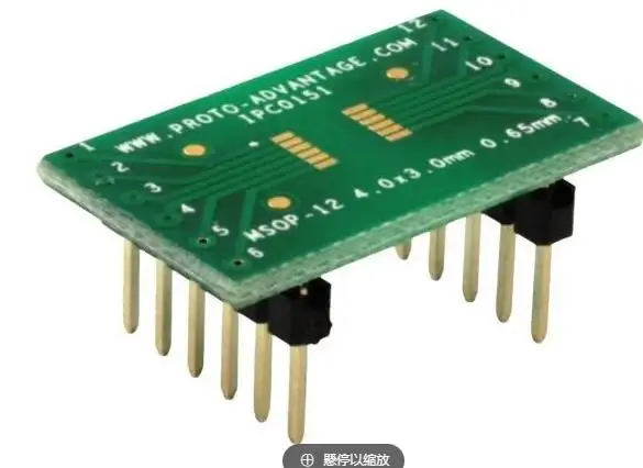 IPC0151 MSOP-12 to DIP-12 SMT Adapter