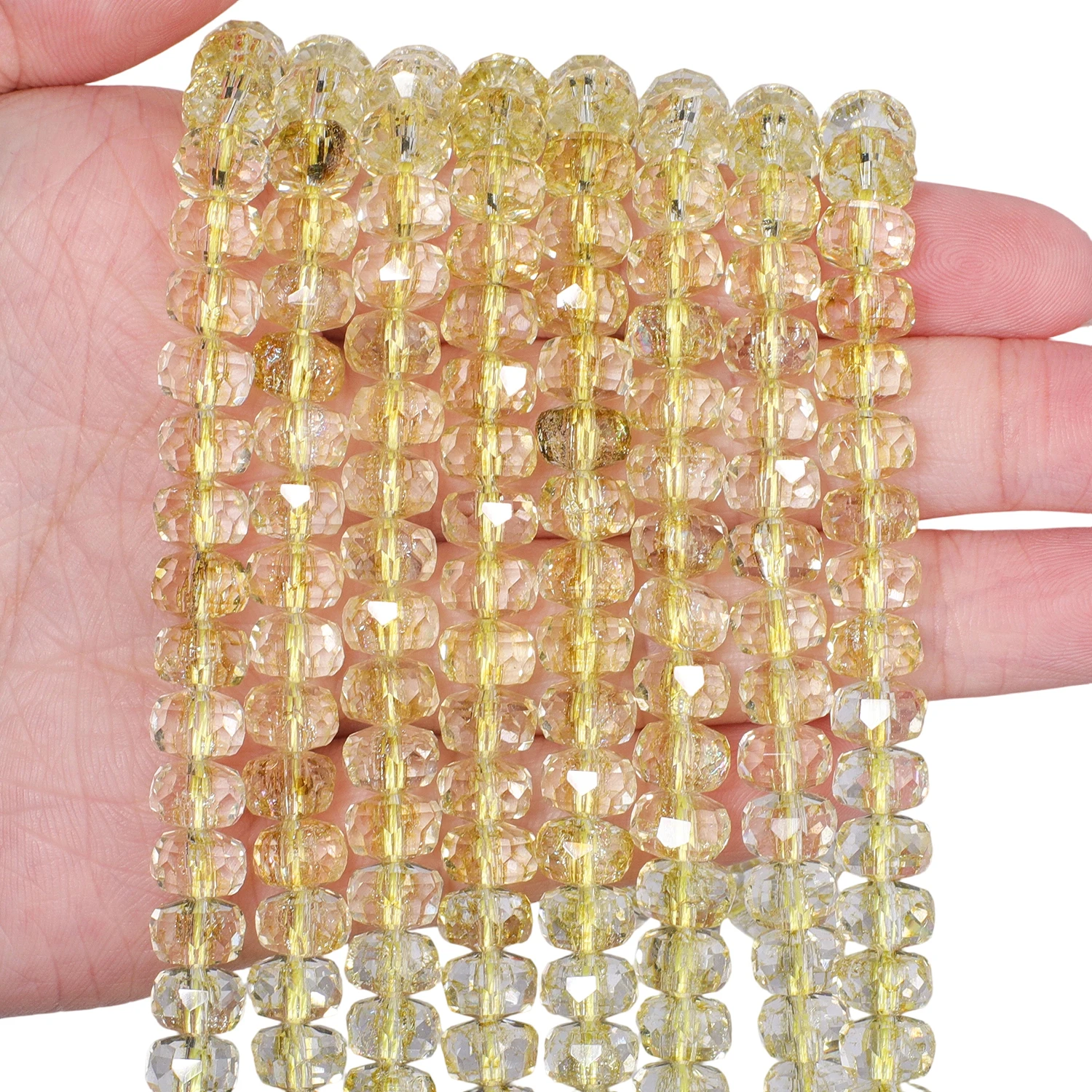 8x5mm Halbplattierte Mehrfarbige Facettierte Rad-Kristallquarz-Perlen AB-Farbe Transparente Glasperlen für DIY-Armband und Halskette – Detail 12