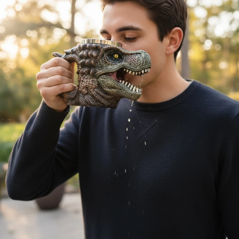 

Creative Dinosaur Resin Mugs Easy Cleaning Dinosaur Drinking Cup Dinosaur Pen Holders For Kitchen Decors And Daily B03E