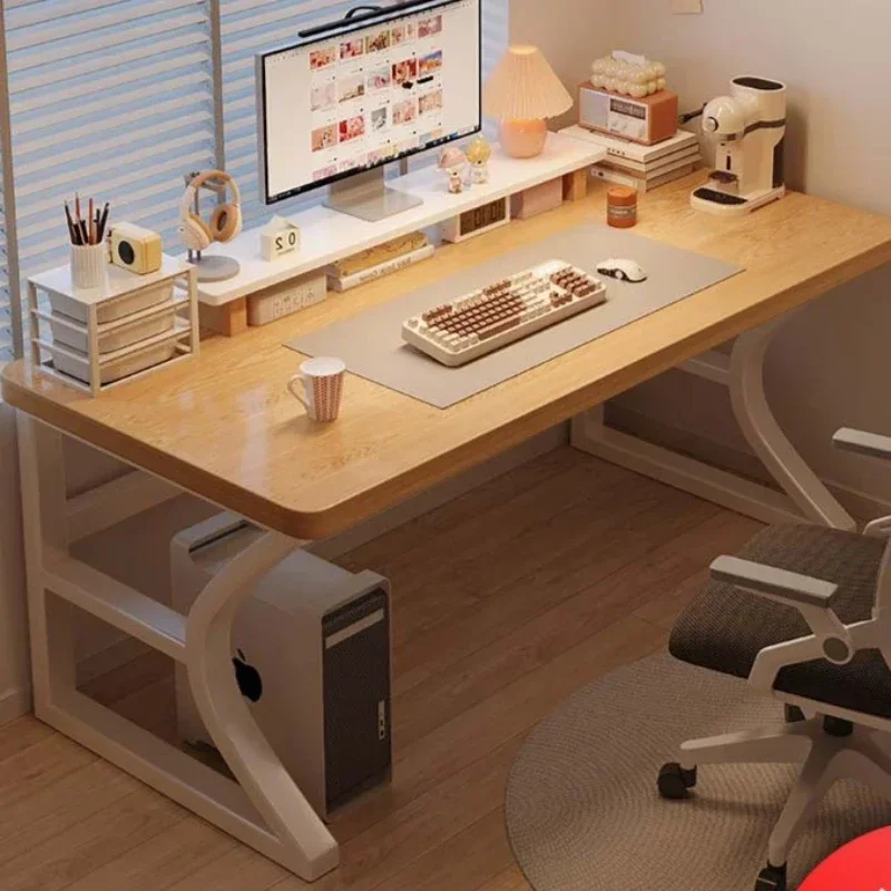 Internet Celebrity Computer Desk Desktop Home Student Bedroom Study Writing Desk Solid Wood Strip Workbench Modern Simple Desk