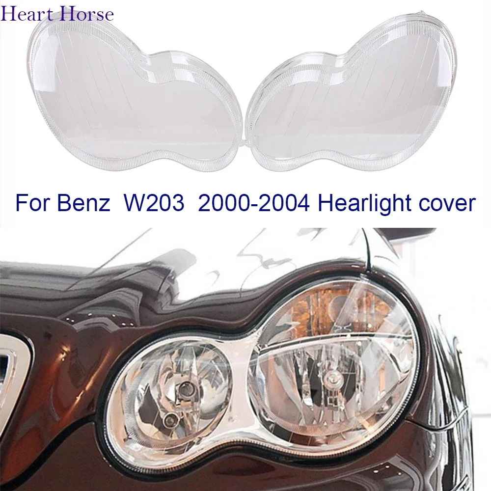 For Benz W203 Headlight Cover Clear Lampshade Headlamp Shell C-Class Sedan 2001-2007 Lenses Car Accessories