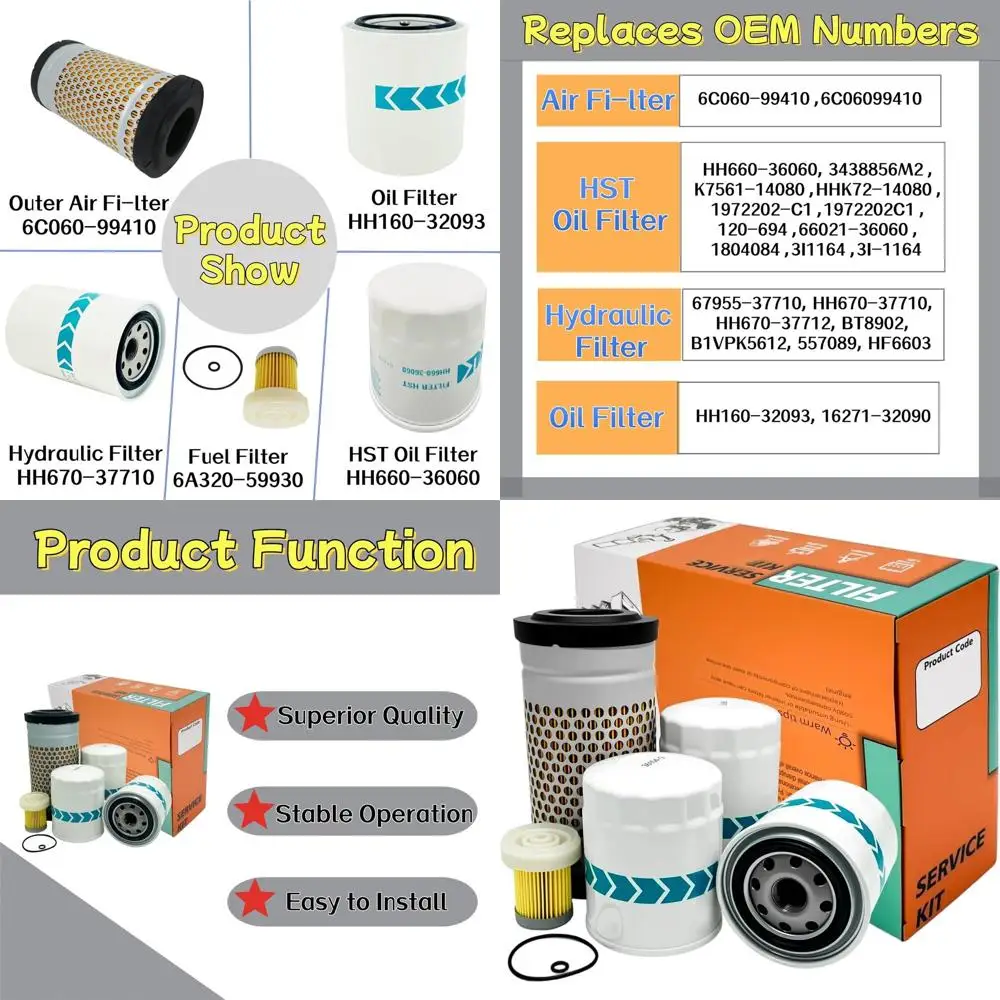 

Maintenance Kit for Air/Oil/HST/Fuel/Hydraulic Systems - Compatible with B2100, B2400, B2410, B2630, B3030, B7500, B7510, B7610,