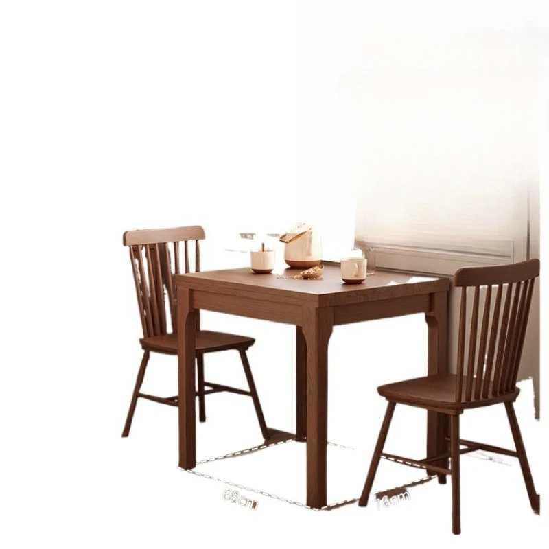 Folding solid wood square table, Nordic small apartment modern simple dining table, square
