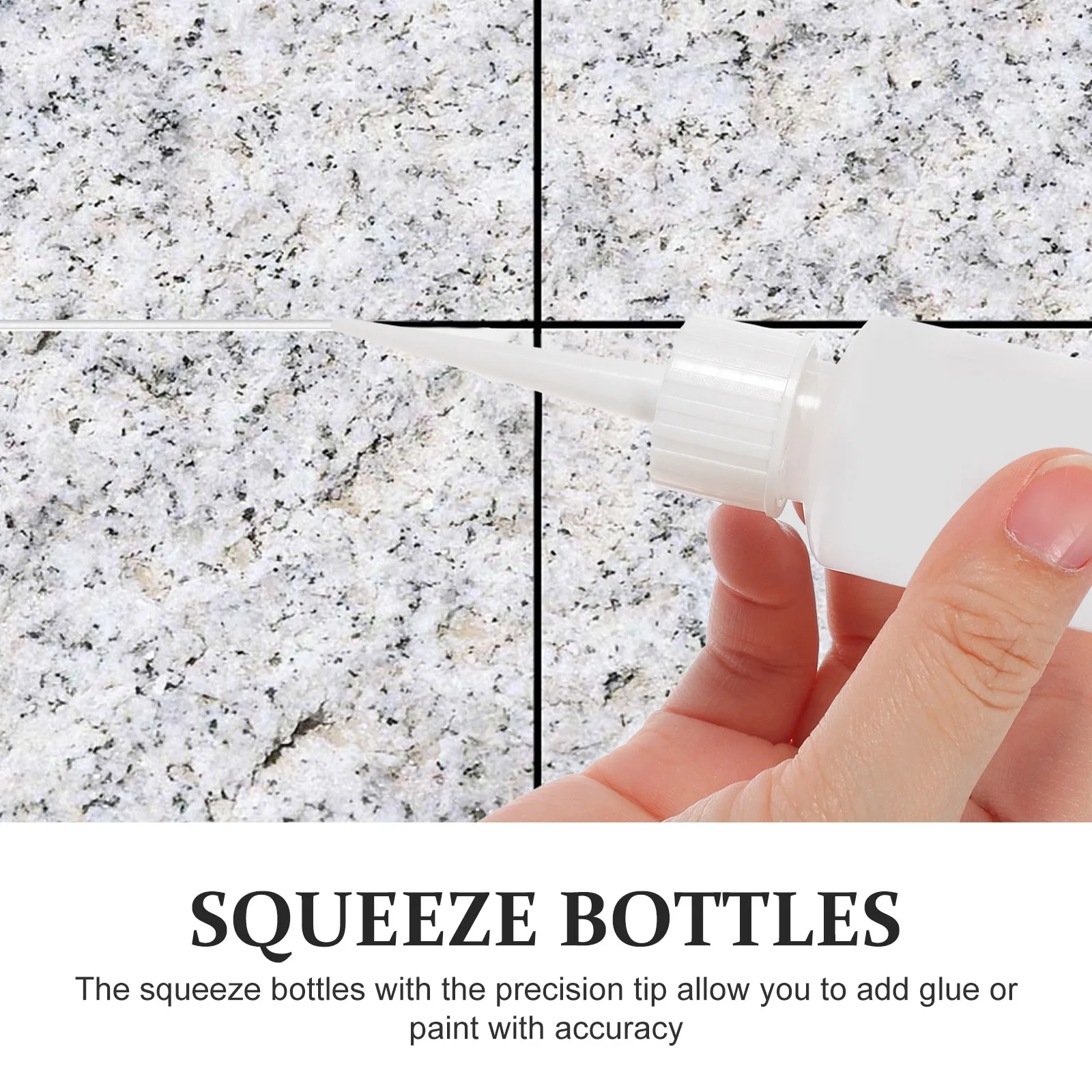 

20pcs 50Ml Plastic Squeeze Bottles Precision Tip Glue Liquid Dispensing Art Crafts Use Non-Toxic Polyethylene White