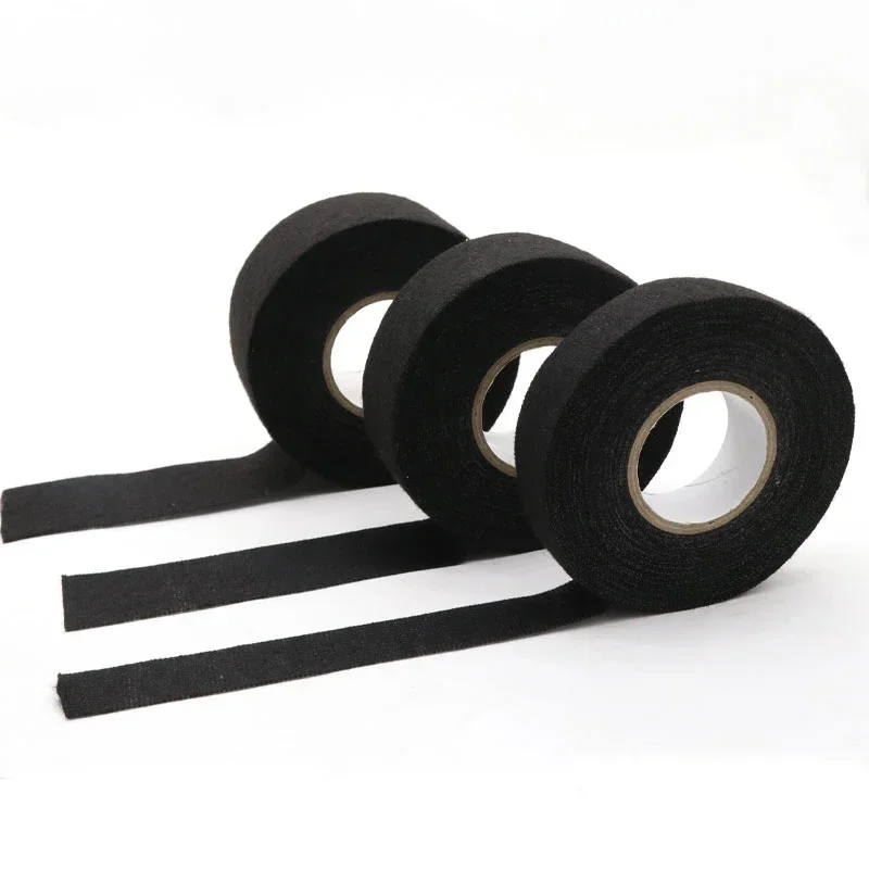 1 Roll 15M Width 9/15/20/25/30/40/45/50mm Heat-resistant Tape Adhesive Cloth Tape For Car Cable Harness Wiring Loom Protection