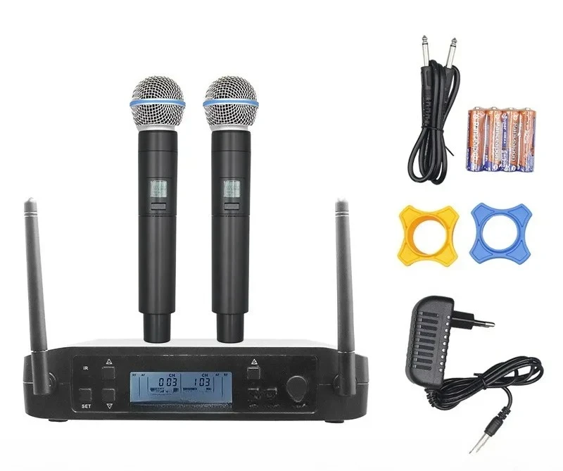 Professional anti-howling wireless microphone sound card one-to-two