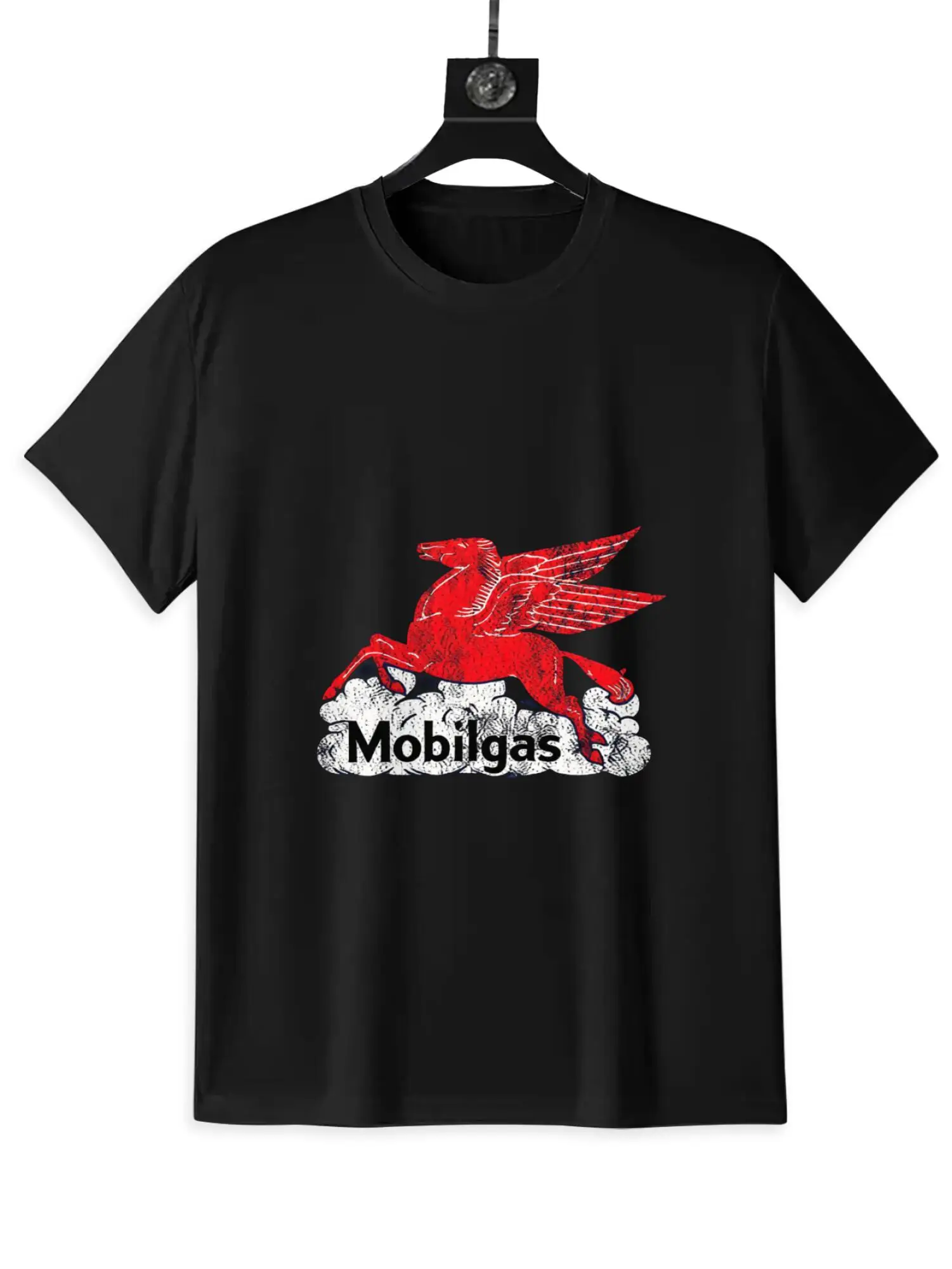 تي شيرت ريترو هوت رود تي شيرت سباق السحب Vtg Art Mobilgas Mobil Pegasus Gas #1