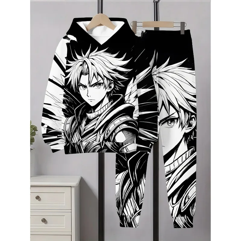 2025 Jersey informal con estampado 3D de tendencia de moda para hombre, pantalones largos para primavera y otoño, ropa deportiva de manga larga