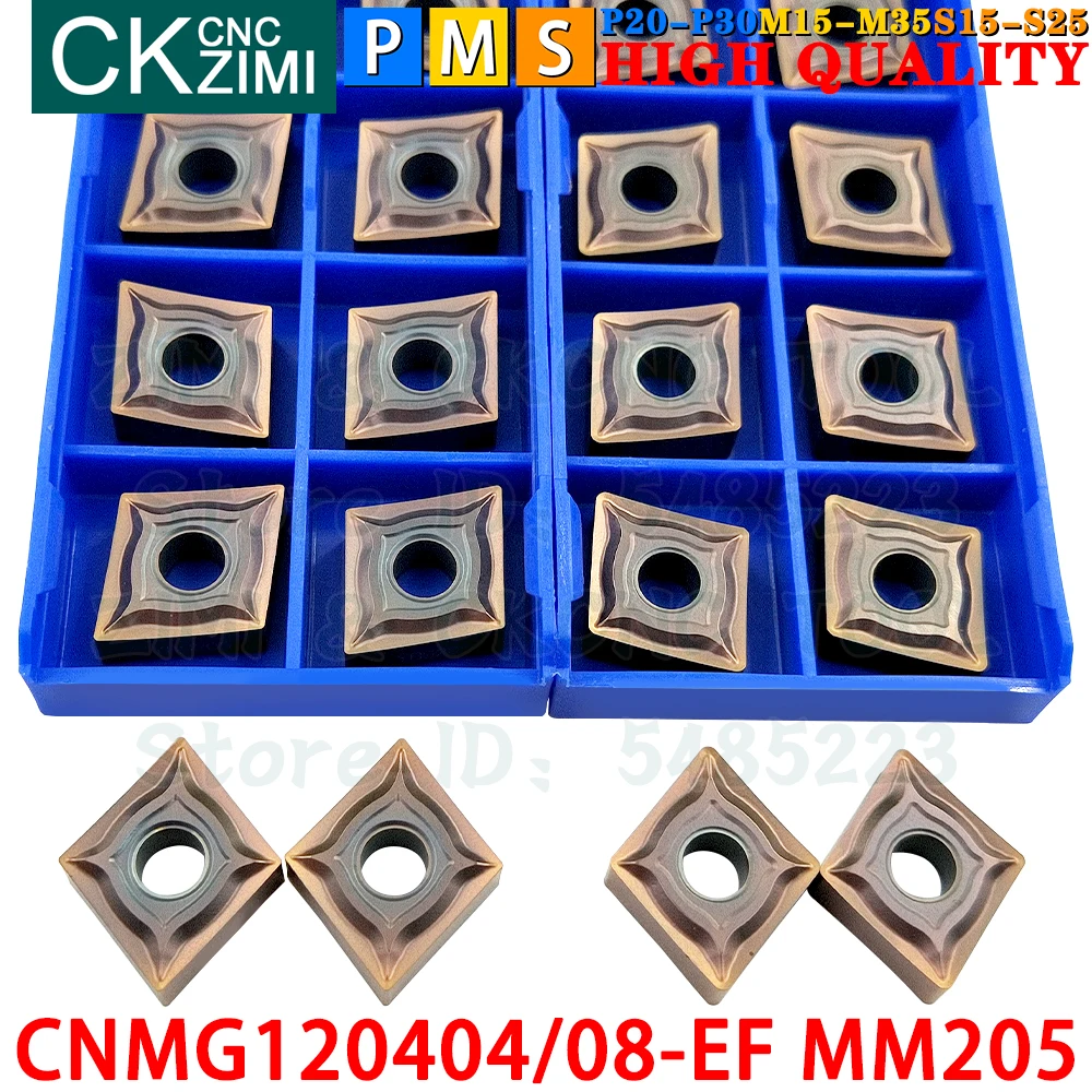 CNMG120404-EF MM205 CNMG120408-EF MM205 إدراجات كربيد خارجية أدوات إدراج تحول CNMG1204 CNMG 1204 EF EM CNC مخرطة معدنية ميكانيكية أدوات قطع تحول