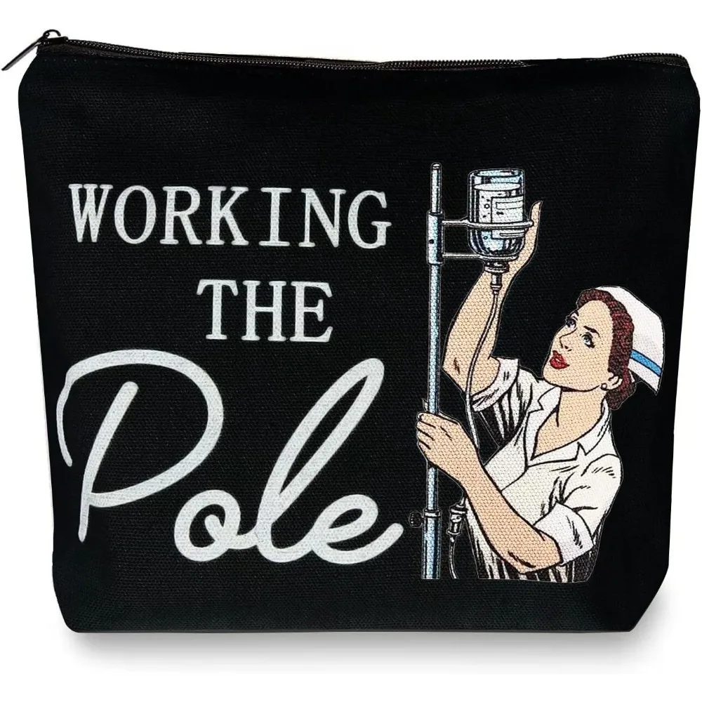 

Косметичка для медсестер Working The Pole, подарок для женщин, аксессуары для медсестер, сумка для хранения, косметичка для туалетных принадлежностей