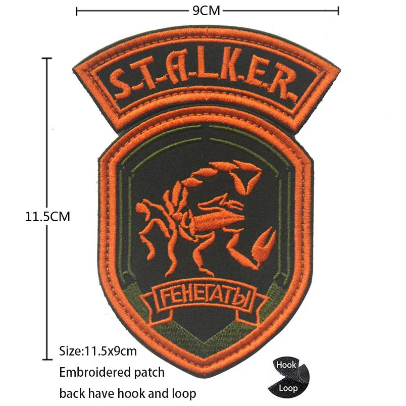 Gorący sprzedawanie Stalker i Squadron Ghost Haftowany materiał z motywem filmowym STALKER Seria rosyjska Naszywki na plecak z haczykami i pętelkami