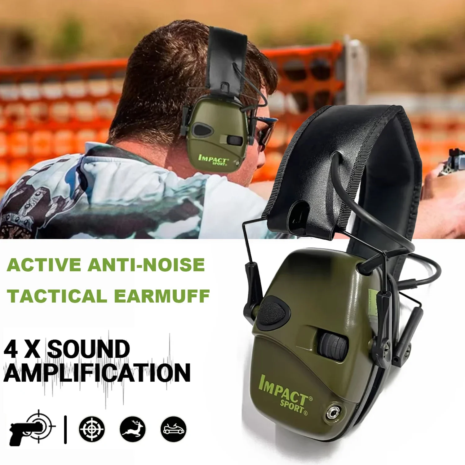

Electronic Shooting Headset Headphones for Hearing Protection Ear Protector Noise Reduction Active Hunting Earmuffs(HL/WK)