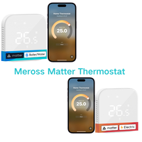 Meross Matter EU Version Thermostat MTS215/MTS215B for Electric or Boiler/Water Heating System Works with Homekit Alexa