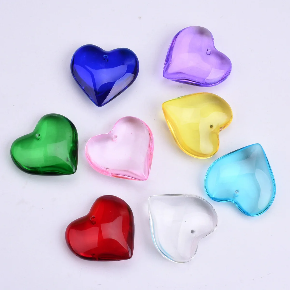 1pcs Big Heart 35mm Glossy Crystal Glass Top Drilled Pendant Loose Bead For Jewelry Making DIY Crafts Findings