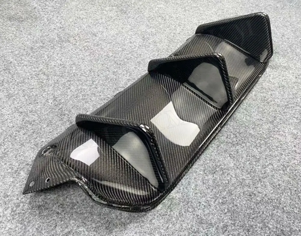 CKMUUER ألياف الكربون الجافة عودة الناشر الحرس شفة ممتصة للصدمات الخلفية الناشر تمديد يغطي لسيارات BMW 5 سلسلة F90 M5 2017 2018 2019