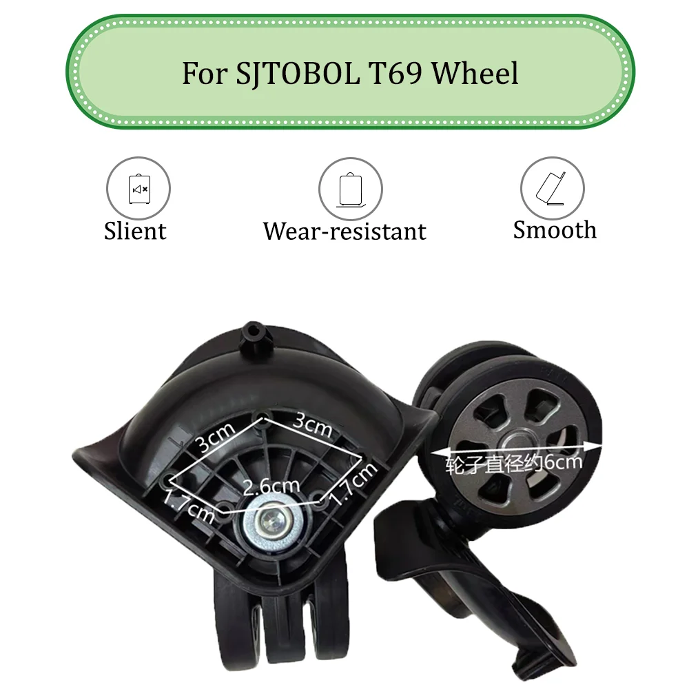 Suitable For SJTOBOL T69 Universal Wheel Trolley Case Wheel Replacement Luggage Pulley Sliding Casters wear-resistant Repair