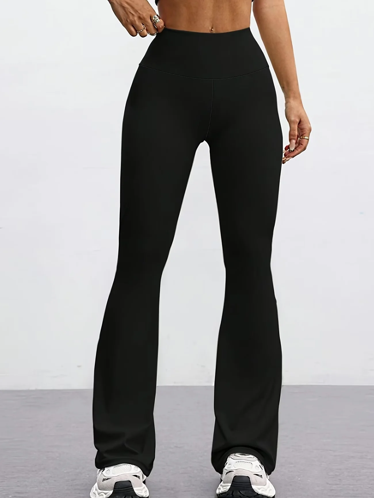 Einfarbige Schlaghose, lässige Hose mit hoher Taille und weitem Bein, geeignet für Frühling und Herbst, übergroße Damenbekleidung, Legging
