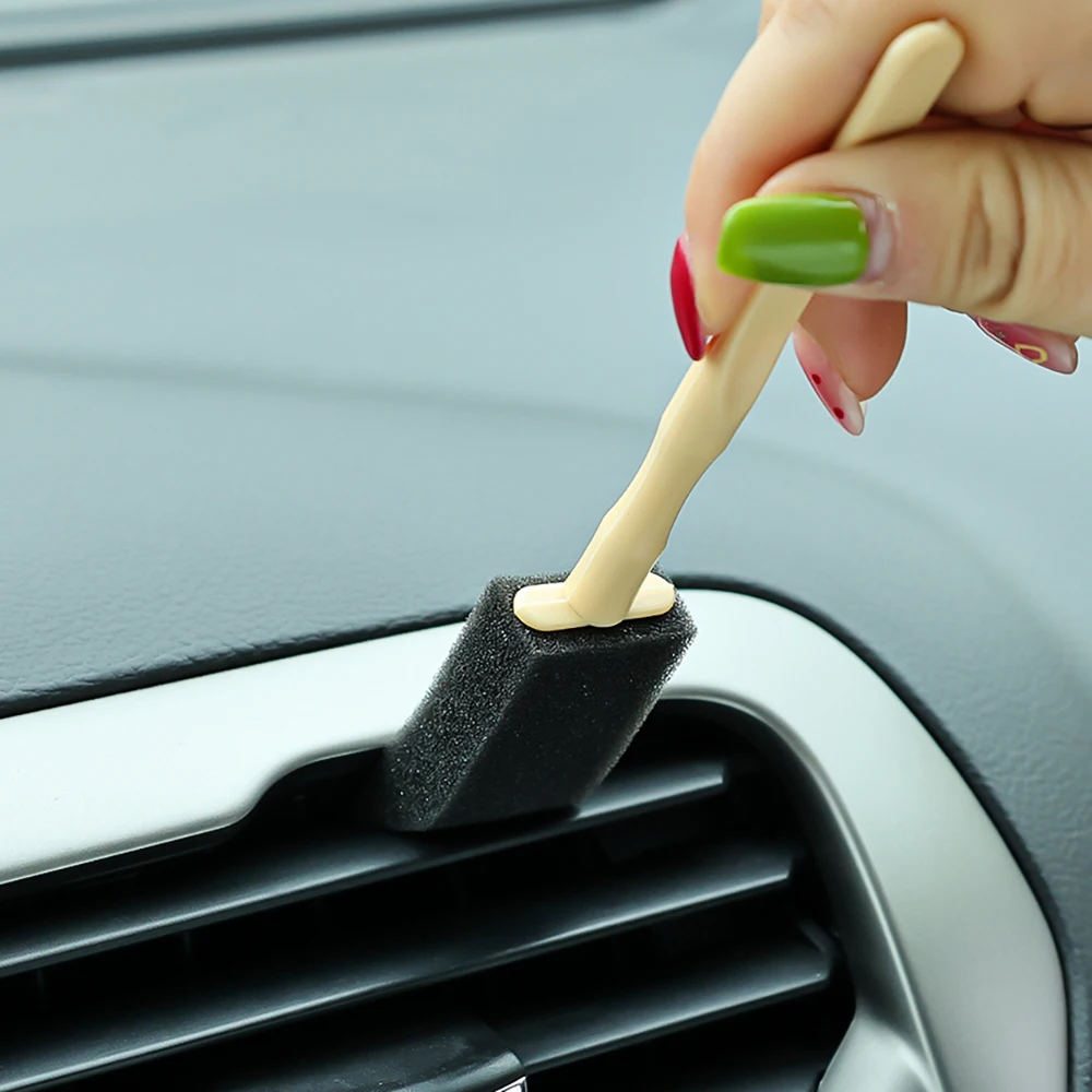 20/1pcs Car Air Conditioner Vent Sponge Brush Car Dust Removal Detailing Brushes Home Office Car Interior Grille Cleaning Brush