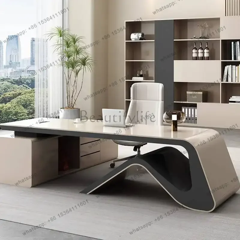LJY Drawers Big Executive Office Desk Strong Storage Cheap Modern Executive Office Desk Luxury Study Tisch Small Spaces Furnitur