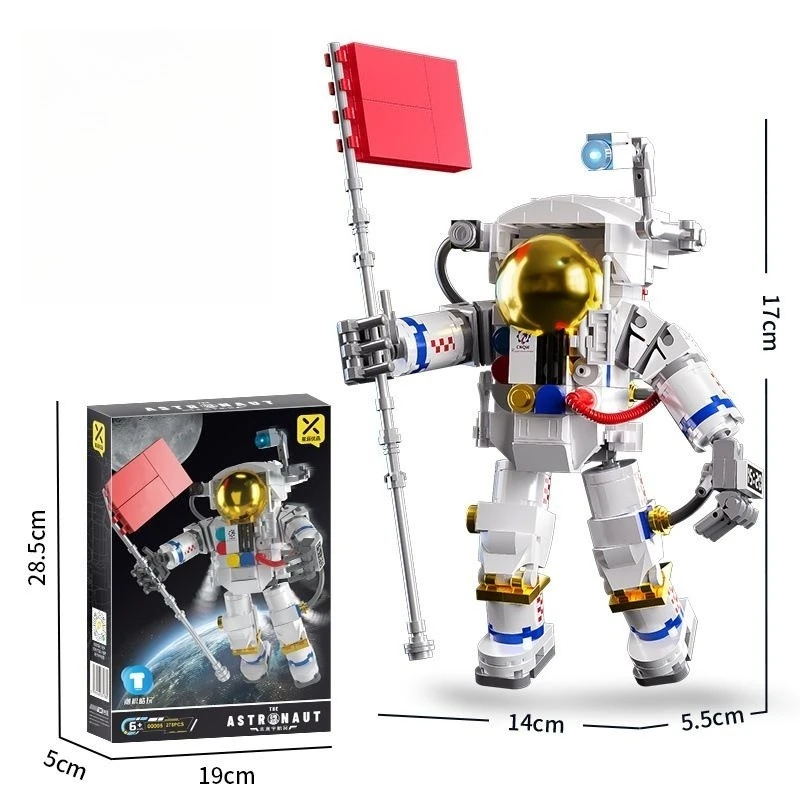 Blocs de construction d'astronautes de 17cm, figurine de dessin animé, modèle Fidgets, jouets d'assemblage, Surprises d'anniversaire pour enfants, cadeaux pour enfants, filles et petit ami