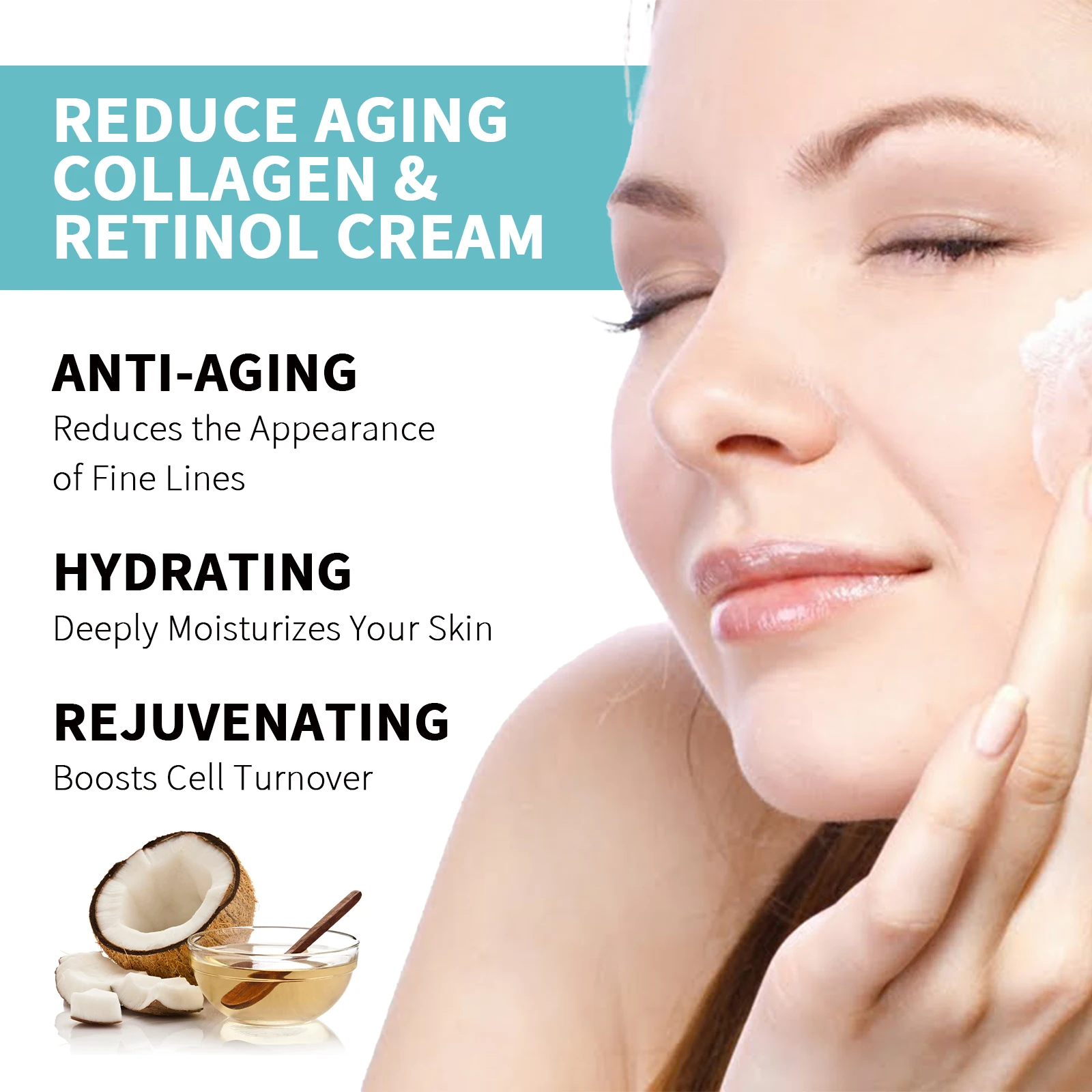 Collagen Glutathione Face Cream Improve Skin Elasticity Reduce Fine Lines Firming Lifting Repair Skin Barrier Retinol Cream 50g